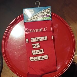 Hasbro Red Scrabble Casual Socks